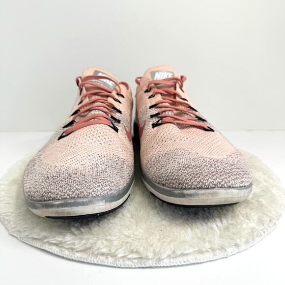 Nike Flyknit Racer Shoes Womens Size 12 Pink‎ Gray Lightweight Running Sneakers - Picture 6 of 11